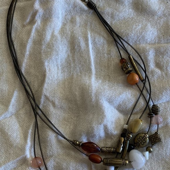 3/$15 Mixed materials multi-strand beaded necklace - Picture 2 of 3